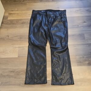 GAP Black Faux Leather Mini Boot Pants
